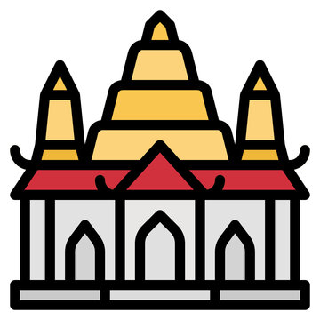 colorful temple building icon clip art preview