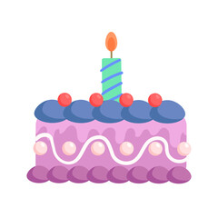 Purple vintage cake illustration.
