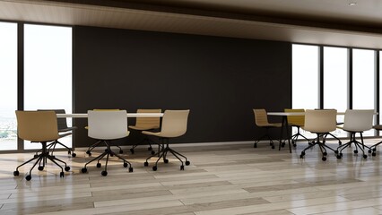blank wall in office workspace room for company logo mockup