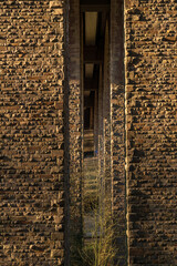 Standing under the A3 motorway bridge crossing the Angertal in Ratingen, North Rhine-Westphalia, Germany