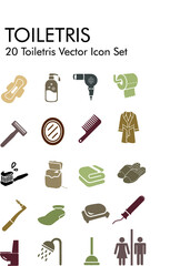 20 Toiletris Vector Icon Set