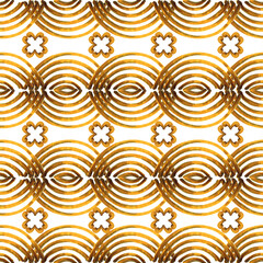 Chinese style Seamless pattern. Oriental gold background. Asian traditional wave ornament