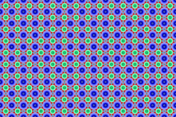 Seamless blue floral pattern on red background for ethnic tribal retro fabrics and beautiful textile products.