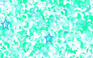 Light Blue, Green vector background with colored stars.