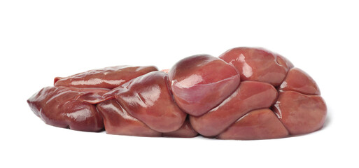 Fresh raw kidney meat isolated on white