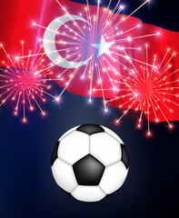 Fototapeta premium Football game background Turkey with flag. Championship. Illustration