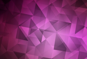 Light Pink vector shining triangular backdrop.