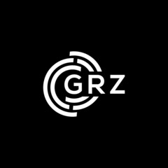 GRZ letter logo design on black background. GRZ creative initials letter logo concept. GRZ letter design.