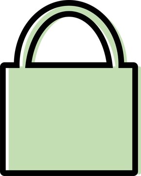 recommend clip art: シンプルな緑のバッグのイラスト