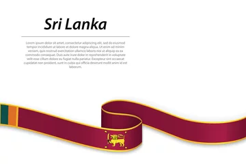 Foto op Aluminium Waving ribbon or banner with flag of Sri Lanka © magr80