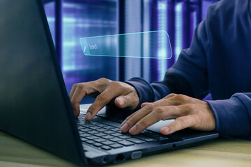 Fototapeta premium Search bar browsing Internet data Information. Search Engine Optimization SEO Networking Concept.
