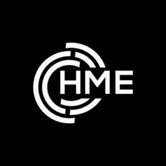 HME letter logo design on black background. HME creative initials letter logo concept. HME letter design.