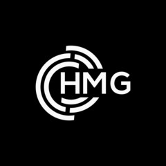 HMG letter logo design on black background. HMG creative initials letter logo concept. HMG letter design.