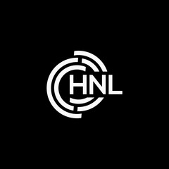 Obraz premium HNL letter logo design on black background. HNL creative initials letter logo concept. HNL letter design.