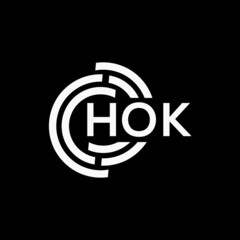 HOK letter logo design on black background. HOK creative initials letter logo concept. HOK letter design.