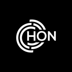 HON letter logo design on black background. HON creative initials letter logo concept. HON letter design.