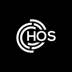 Obraz premium HOS letter logo design on black background. HOS creative initials letter logo concept. HOS letter design.