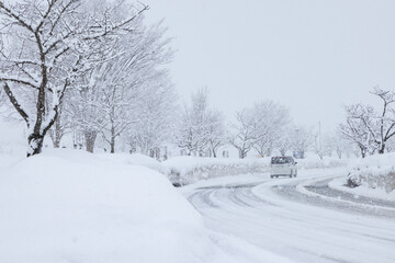 雪道のイメージショット