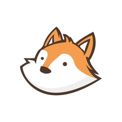 cute fox face vector illustration design