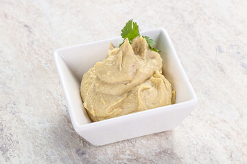Traditional Jewish Hummus with olive oil