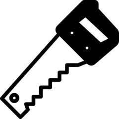 hand saw solid line icon