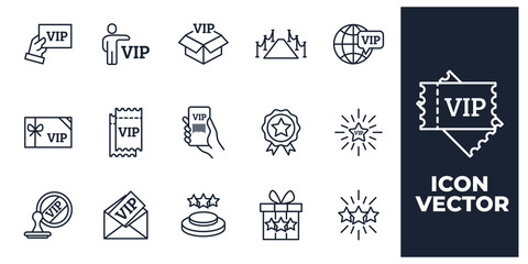 set of VIP elements symbol template for graphic and web design collection logo vector illustration