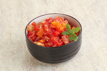 Hungary vegetarian Lecho with vegetables