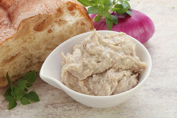 Jewish traditional cuisine herring mousse Forsmak