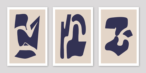 Set of Boho Art Organic Shape Modern Abstract Wall Decor