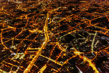 Scenery of night city lights