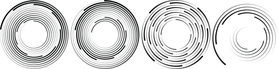 Halftone dots in circle form. round logo . vector dotted frame . design element