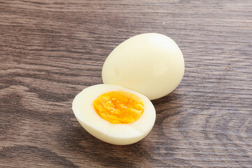 Boiled chicken egg for breakfast