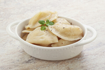 Russian traditional Vareniki - dumplings with potato