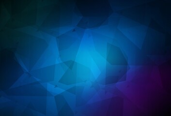 Fototapeta premium Dark Pink, Blue vector backdrop with polygonal shapes.