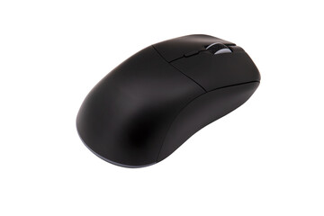 Black gaming wireless laser computer mouse isolated on white background