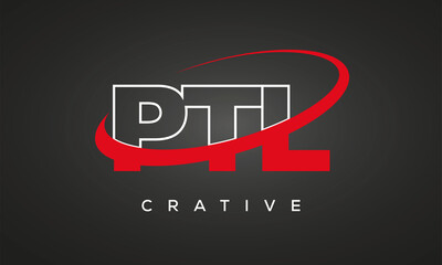 PTL creative letters logo with 360 symbol vector art template design