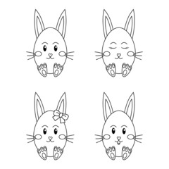 Bunny Easter Egg Coloring Page