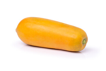 Ripe papaya isolated on white background with clipping path.