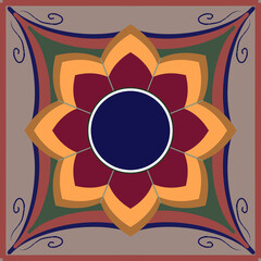 Flower pattern background vector art, Tile, asphalt, floor pattern, folk embroidery, ornament print, Design for carpet, wallpaper, clothing, wrapping, fabric,textile, tattoo, screen the product
