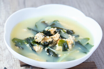 Wakame Soup with Egg, Japanese Cuisine