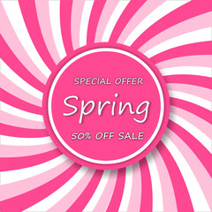 Spring sale background. Vector illustration. Modern, minimalist, pastel, vintage style. Flyers, banners, posters, wallpaper, voucher discount, invitation, card, posters, brochure, voucher discount. 