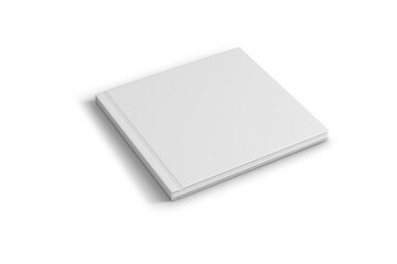 Blank plain landscape book mockup isolated on white background. stack of books. 3d rendering.