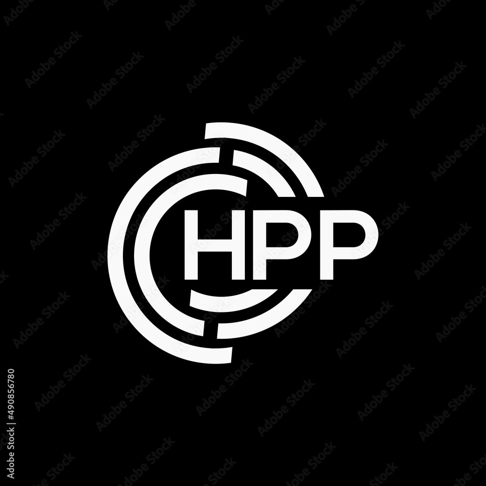 Fototapete hpp letter logo design on black background. hpp creative initials letter logo concept. hpp letter de