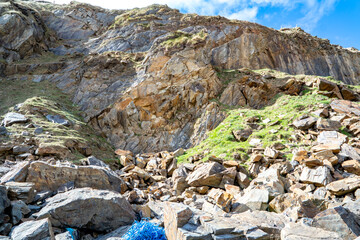 Rockfall at Silver Strand in County Donegal - Ireland