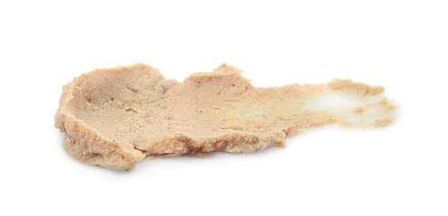 Smear of delicious liverwurst isolated on white