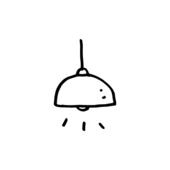 lamp icon in doodle style. cute and minimalist illustration design