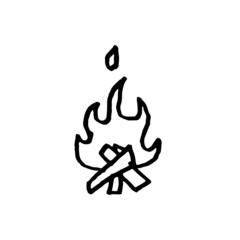 fire icon in doodle style. cute and minimalist illustration design