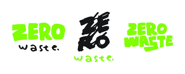 zero waste sticker design. symbol of pollution prevention and effects of global warming