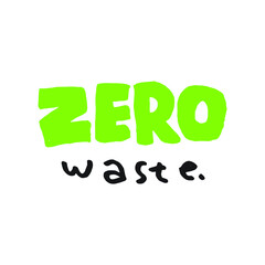 zero waste sticker design. symbol of pollution prevention and effects of global warming
