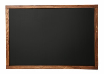 Black chalk board in wooden frame isolated on white